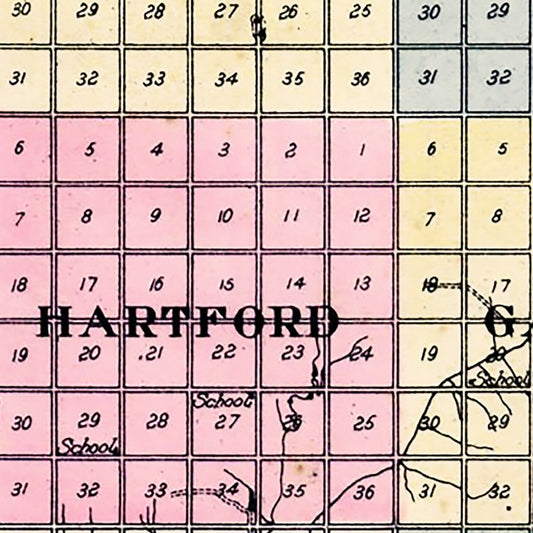 Vintage Map of Sully County, South Dakota, 1916