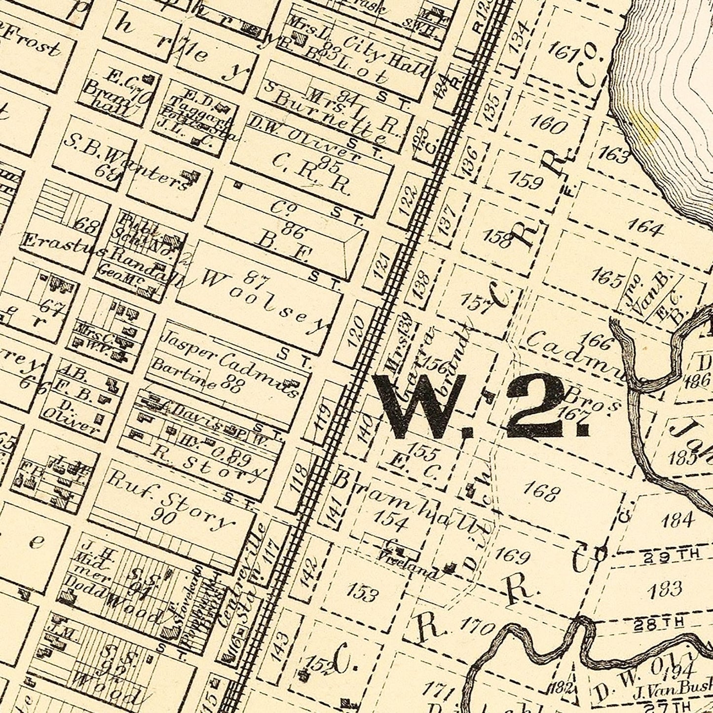 Vintage Map of Bayonne, New Jersey, 1873