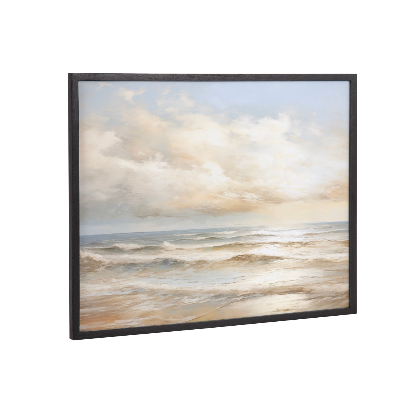 Beach Waves Sunset Coastal Framed Wall Art