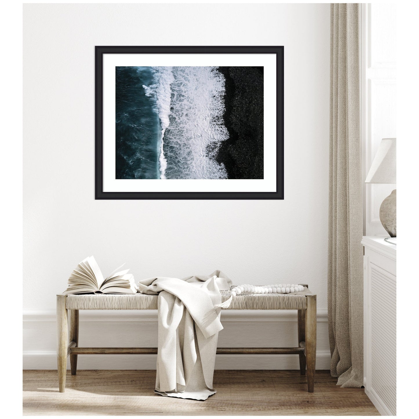 Ocean Waves Black Beach Iceland Framed Wall Art