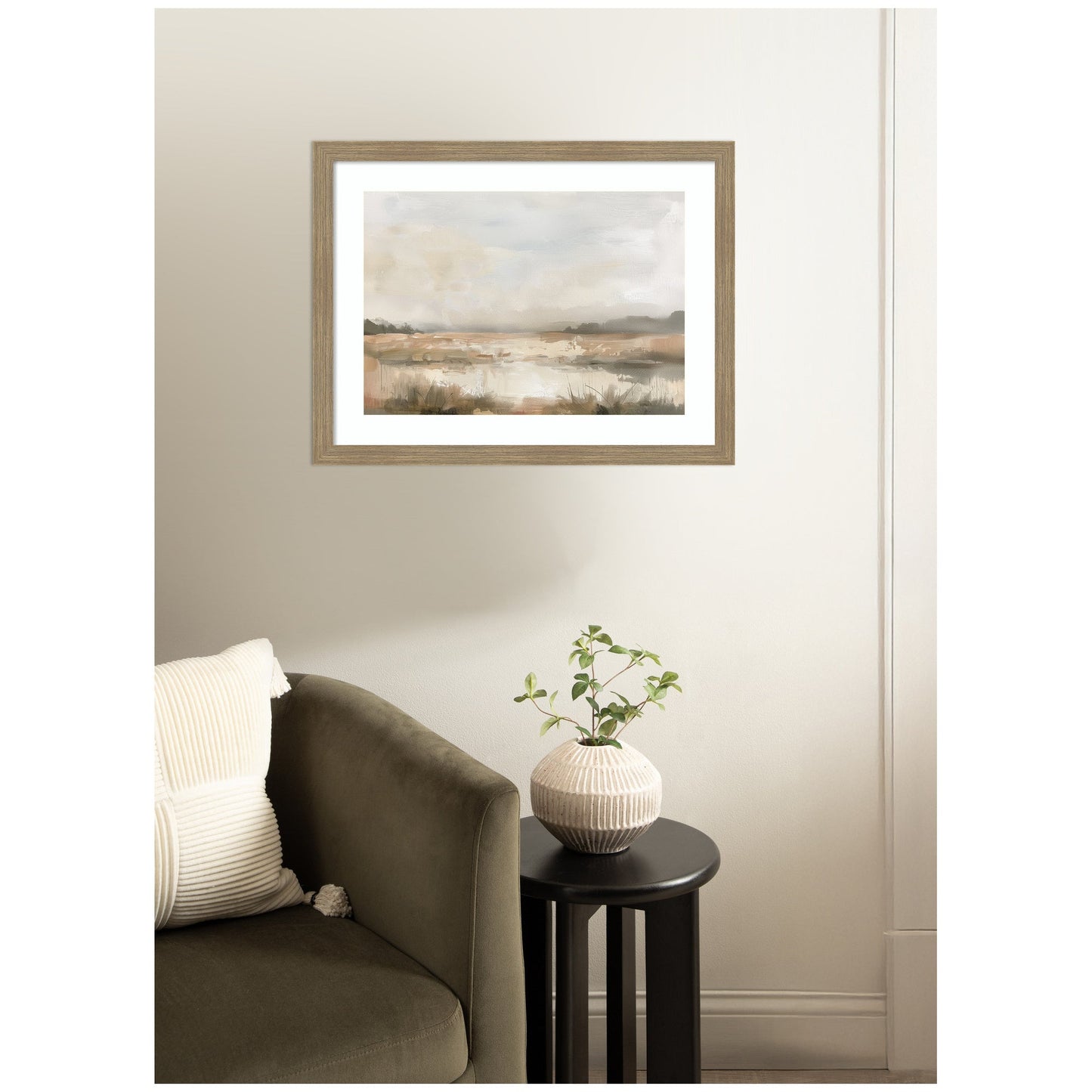 Neutral Abstract Landscape Framed Wall Art
