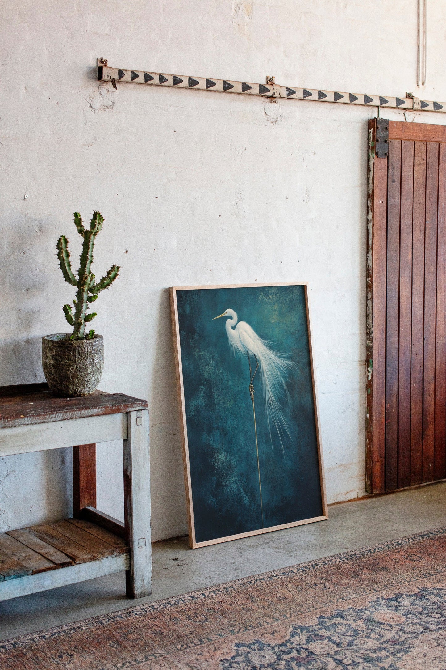 White Egret Wall Art - Minimalist Coastal Bird Print