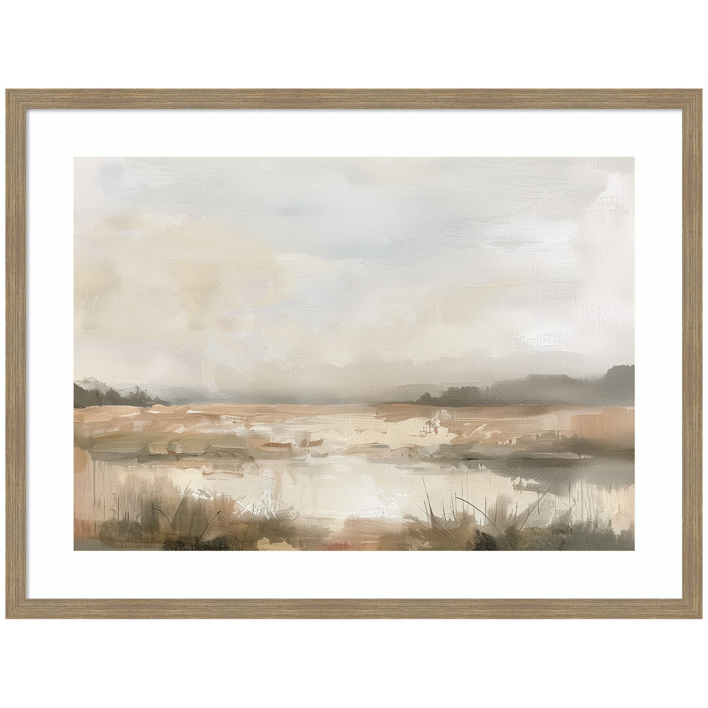 Neutral Abstract Landscape Framed Wall Art