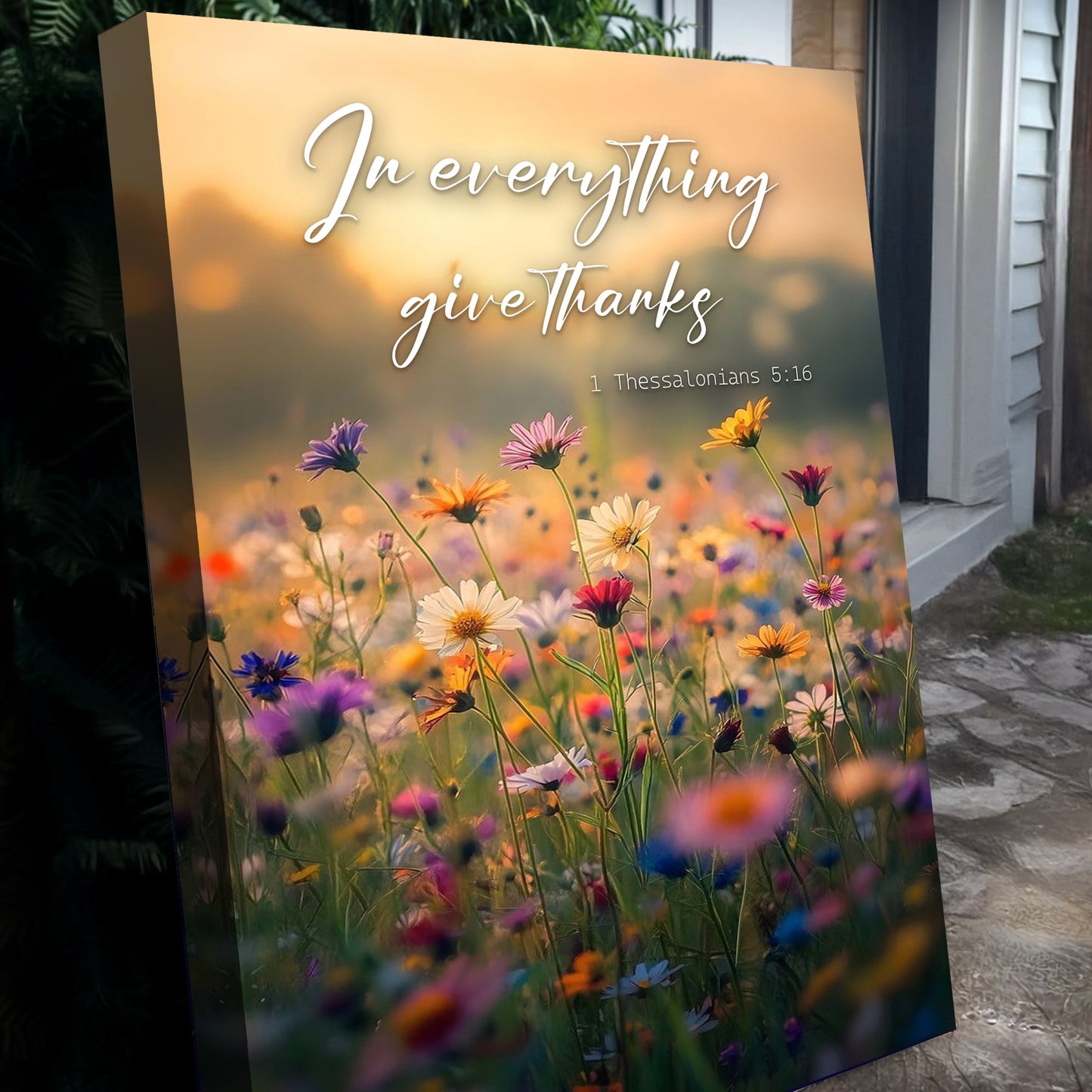 In Everything Give Thanks Faith Canvas Wall Art