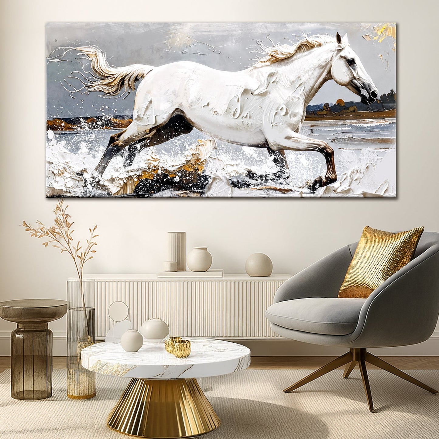 Abstract Horse Canvas Wall Art