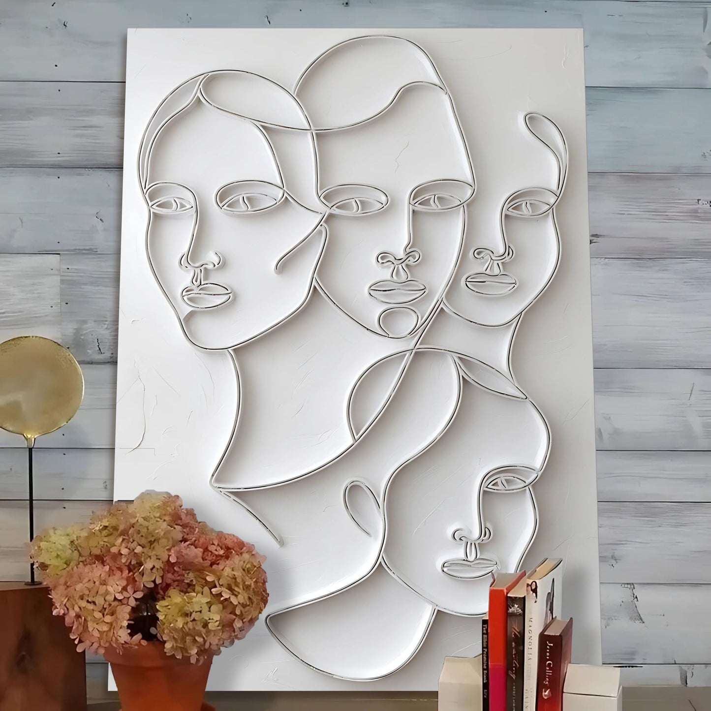 3D Minimalist Faces Canvas Wall Art