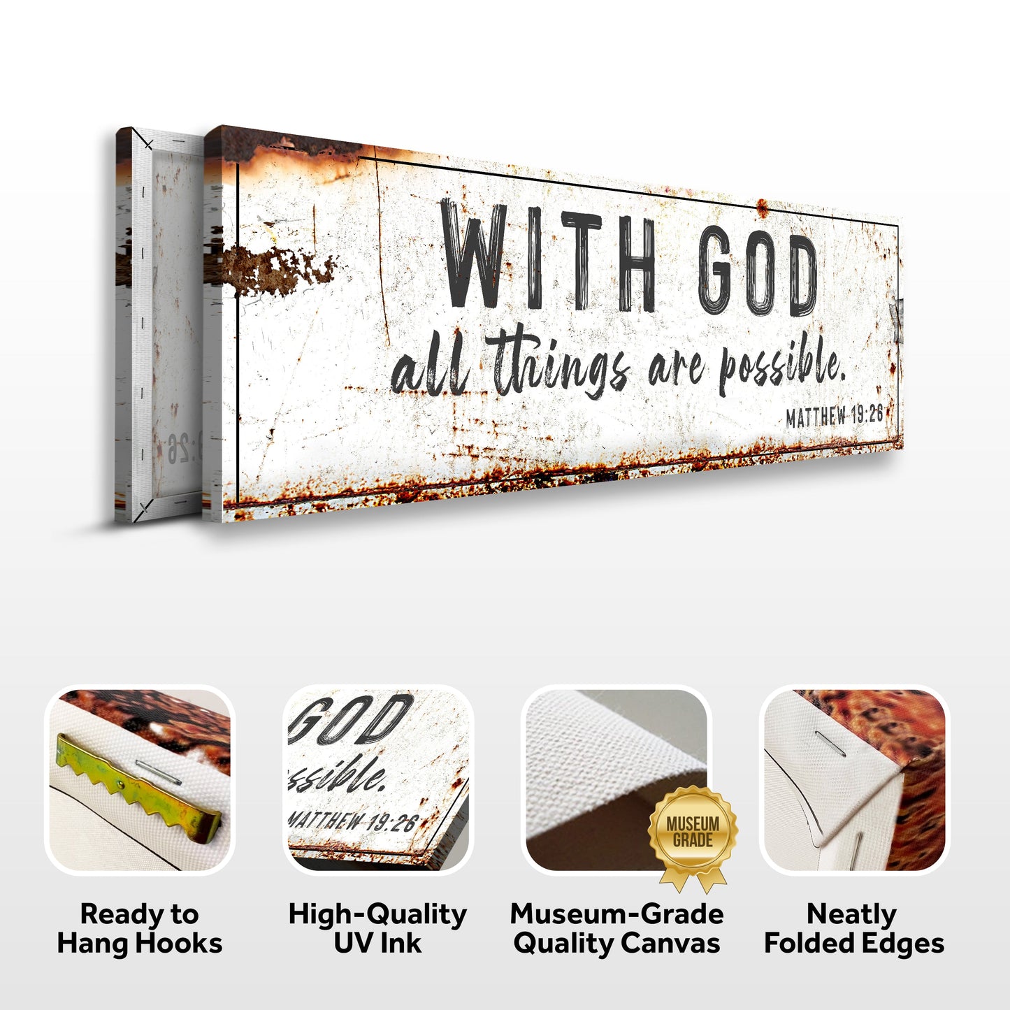 With God All Things Are Possible Christian Canvas