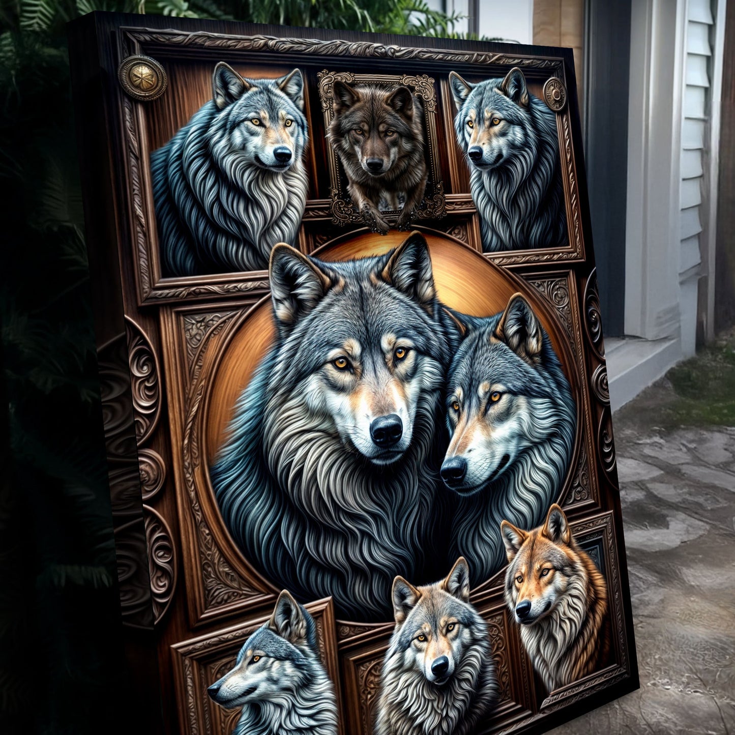 3D Wolf Collage Wall Decor