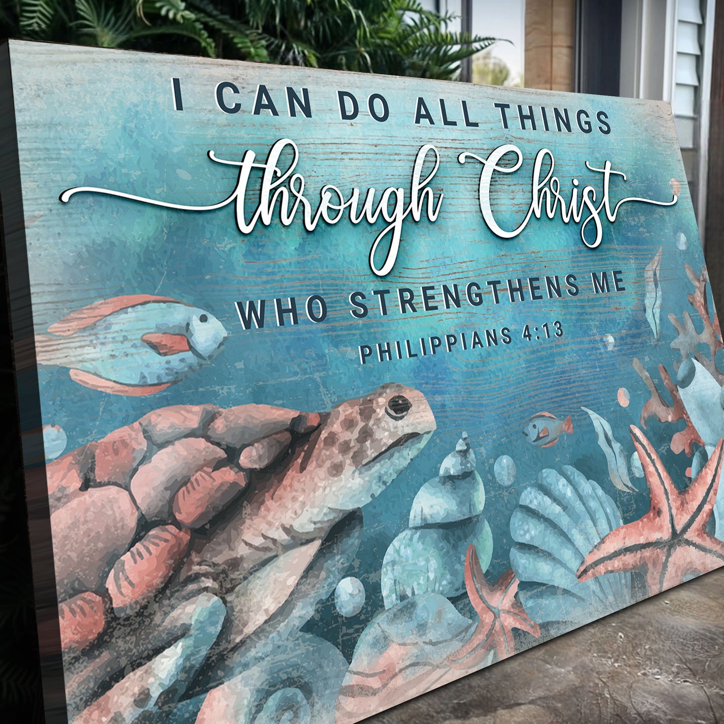 I Can Do All Things Through Christ Faith Canvas Sign