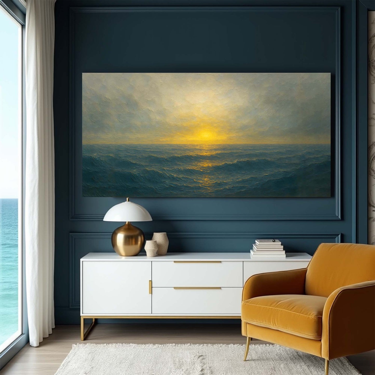 Waterscape Abstract Canvas Wall Art IV
