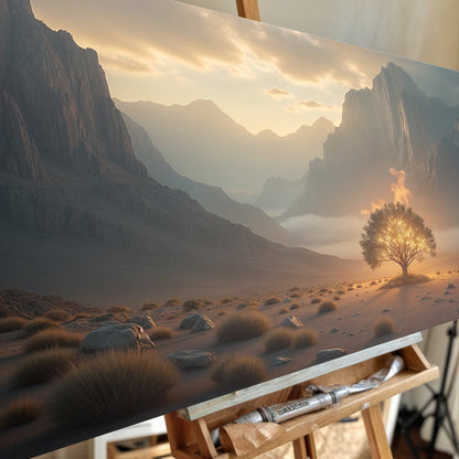 Burning Bush Canvas Wall Art Biblical Faith Decor
