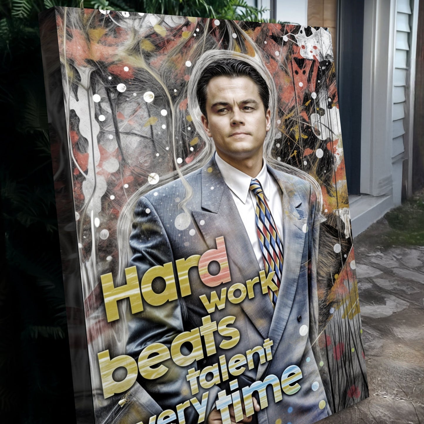 Hard Work Beats Talent Canvas Motivational Wall Art