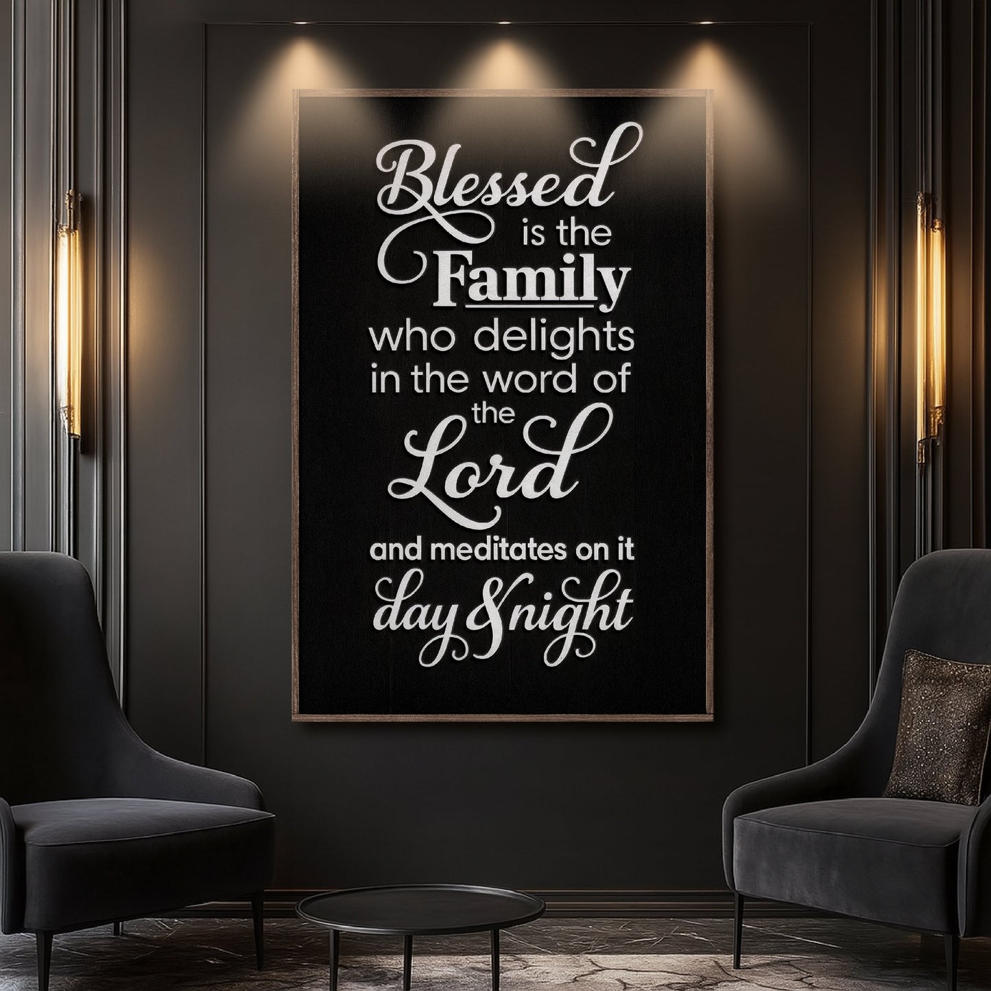 Blessed Is the Family Faith Canvas Wall Art