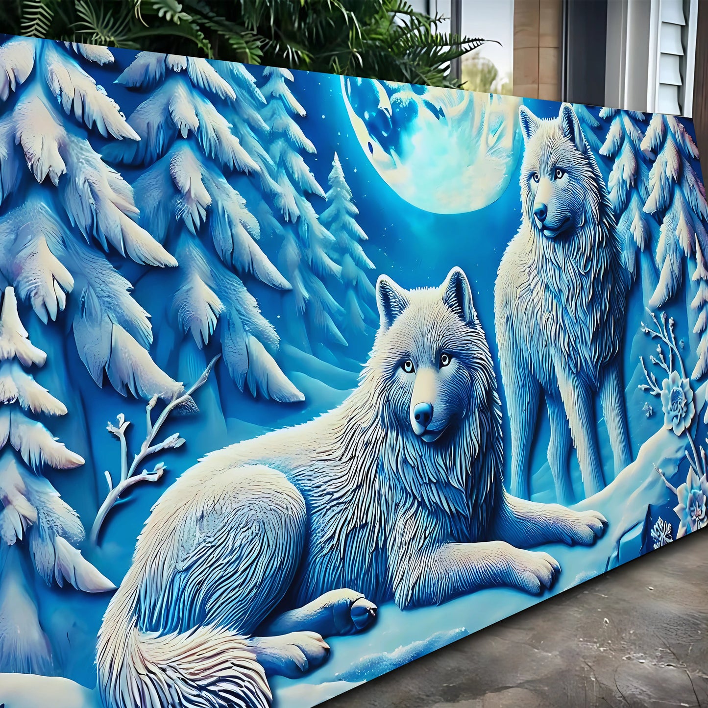 3D Wolves Canvas Wall Art Print