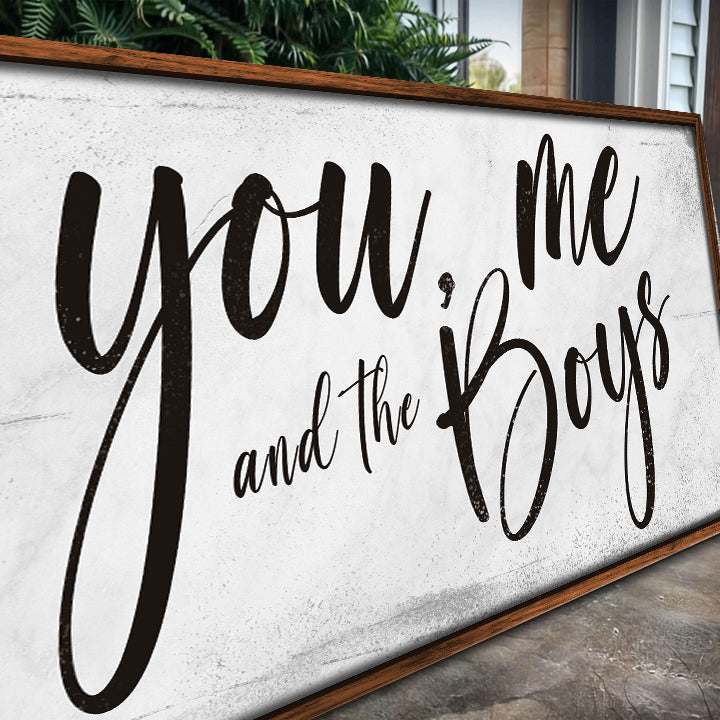 You Me and the Boys Farmhouse Bedroom Canvas Wall Art