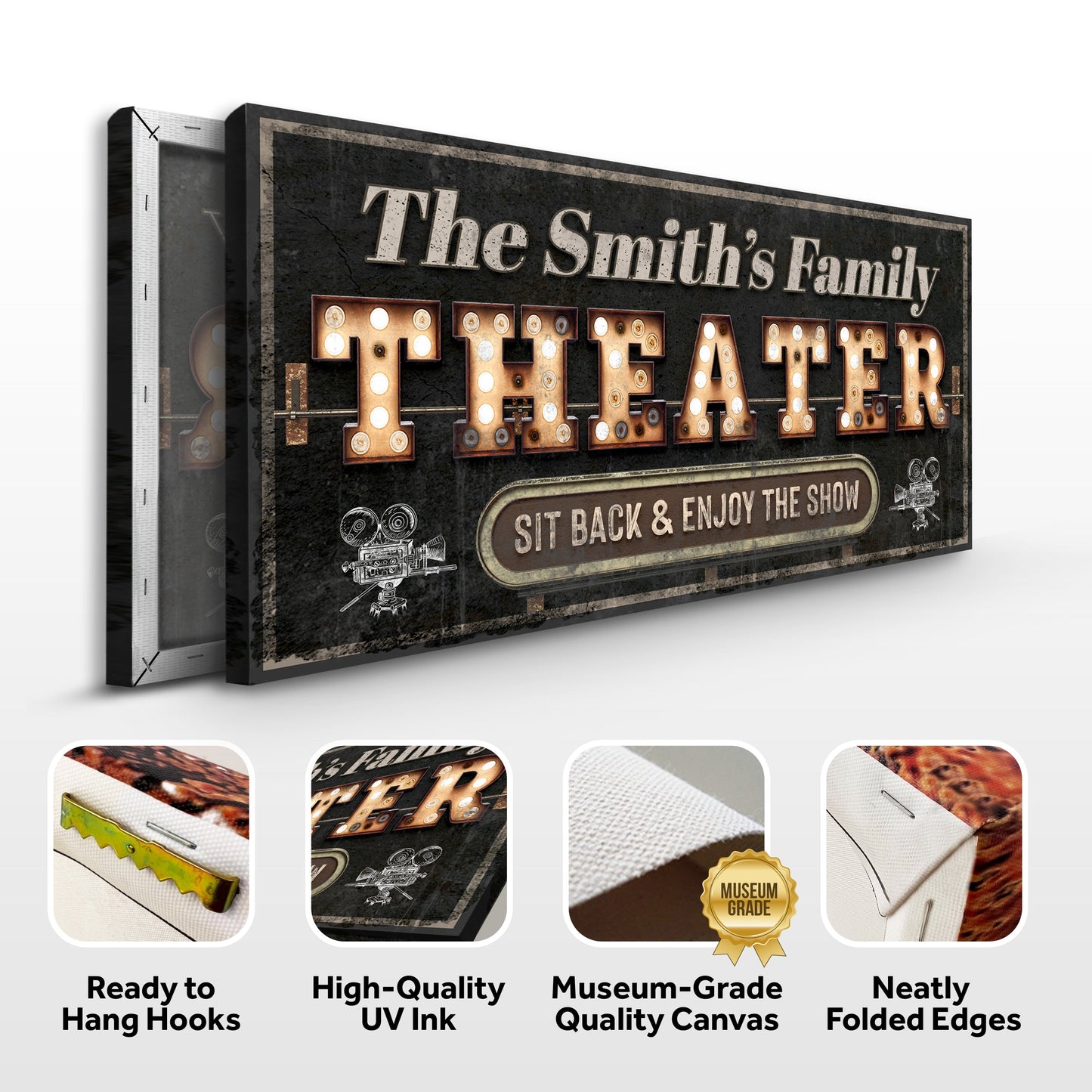 Theater Room Canvas Wall Art Sign VIII