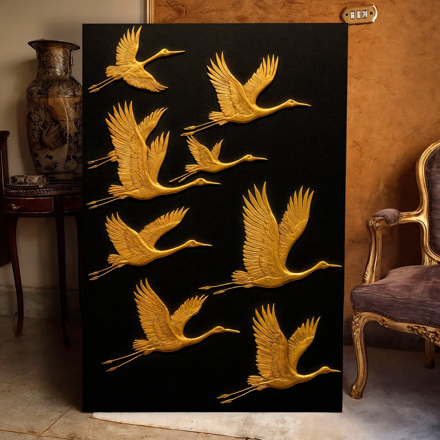 Abstract Sandhill Cranes Canvas Wall Art