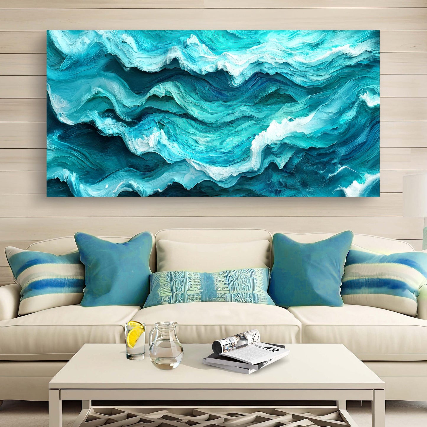 Blue Ocean Coastal Canvas Wall Art