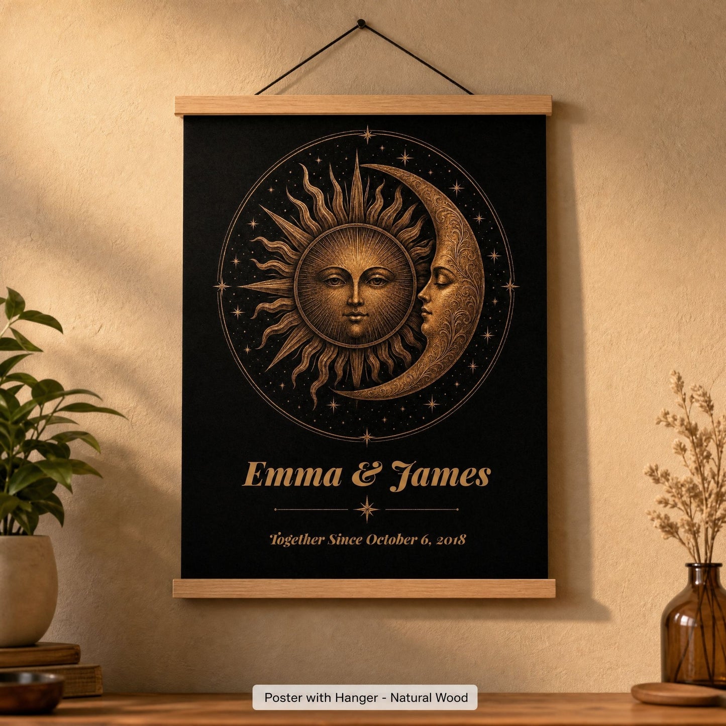 Personalized Sun & Moon Bronze Anniversary Print