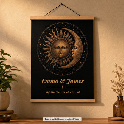 Personalized Sun & Moon Bronze Anniversary Print