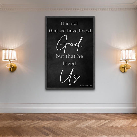 1 John 4:10 Faith Sign Canvas Wall Art