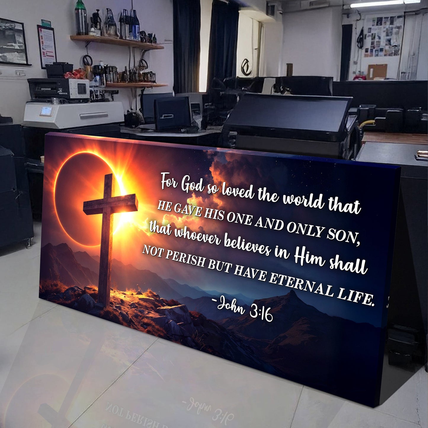 John 3:16 Bible Verse Canvas Art for Home