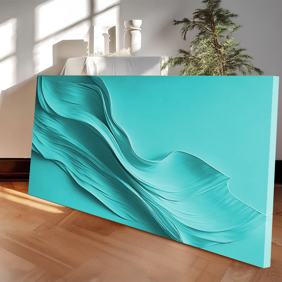 Turquoise Minimalist Canvas Wall Art