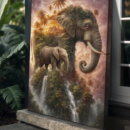 Elephant Jungle Majesty Canvas Wall Art