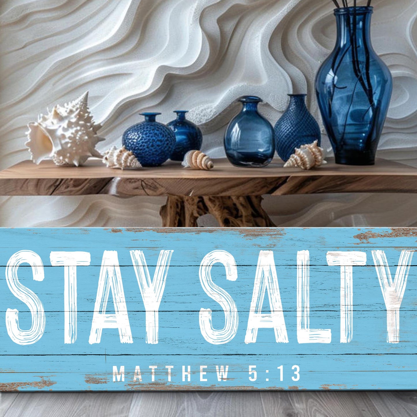 Stay Salty Coastal Ocean Canvas Wall Art