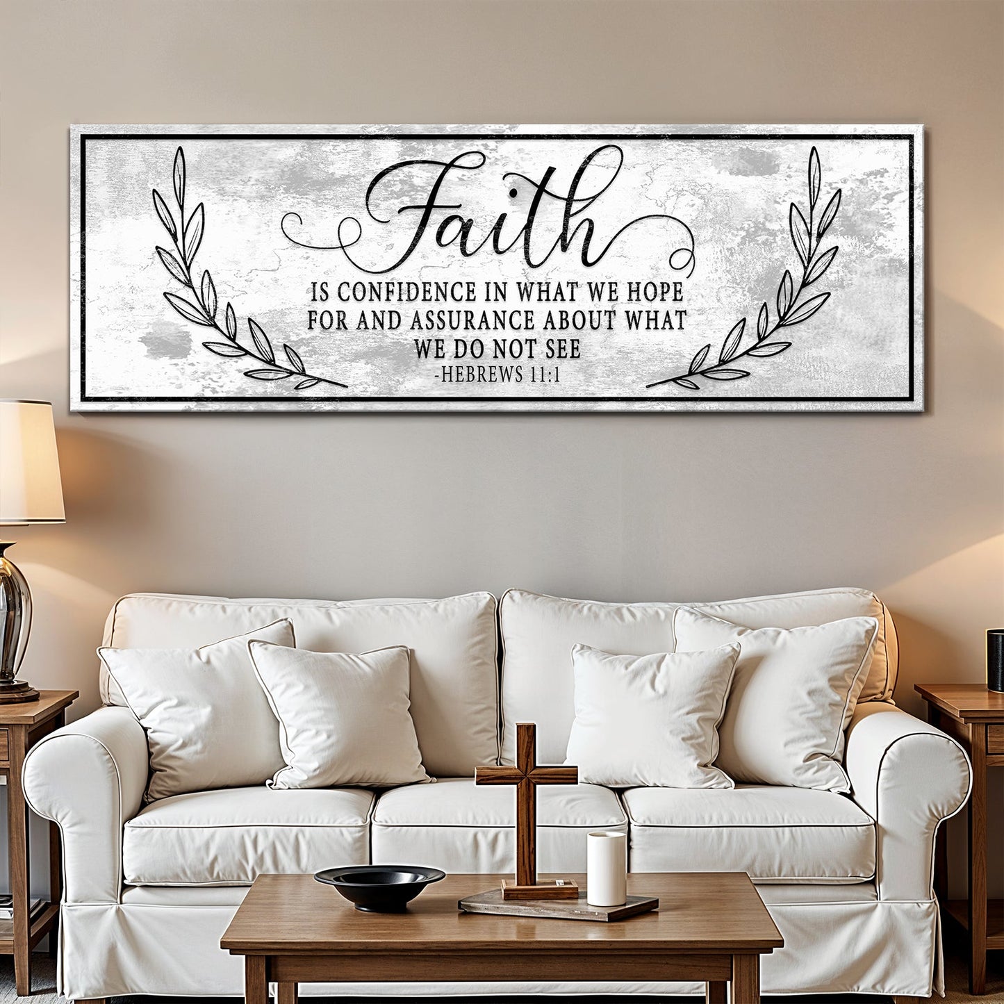Faith Is Confidence Hebrews 11:1 Canvas Sign II