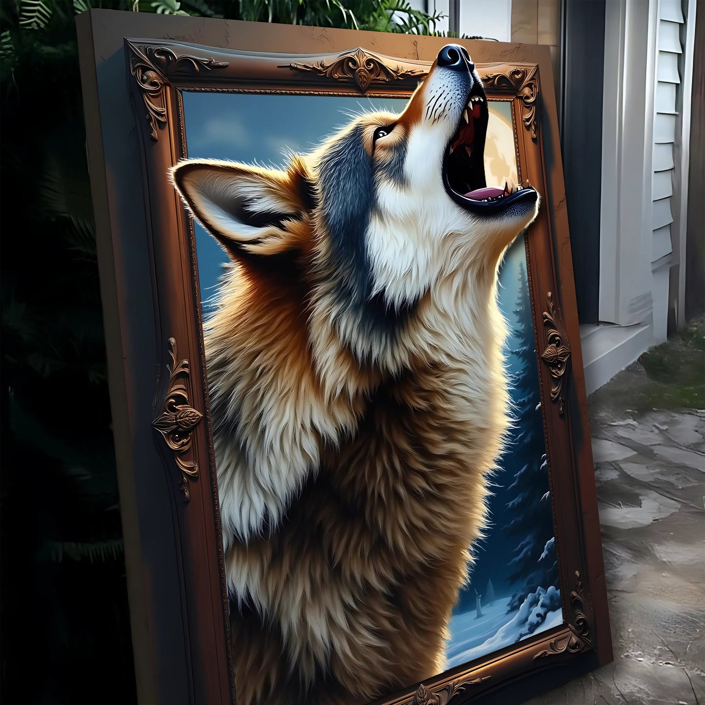 3D Wolf Canvas Wall Art
