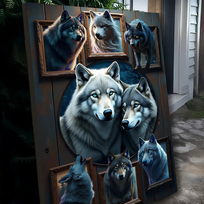 3D Wolf Collage Wall Art Print