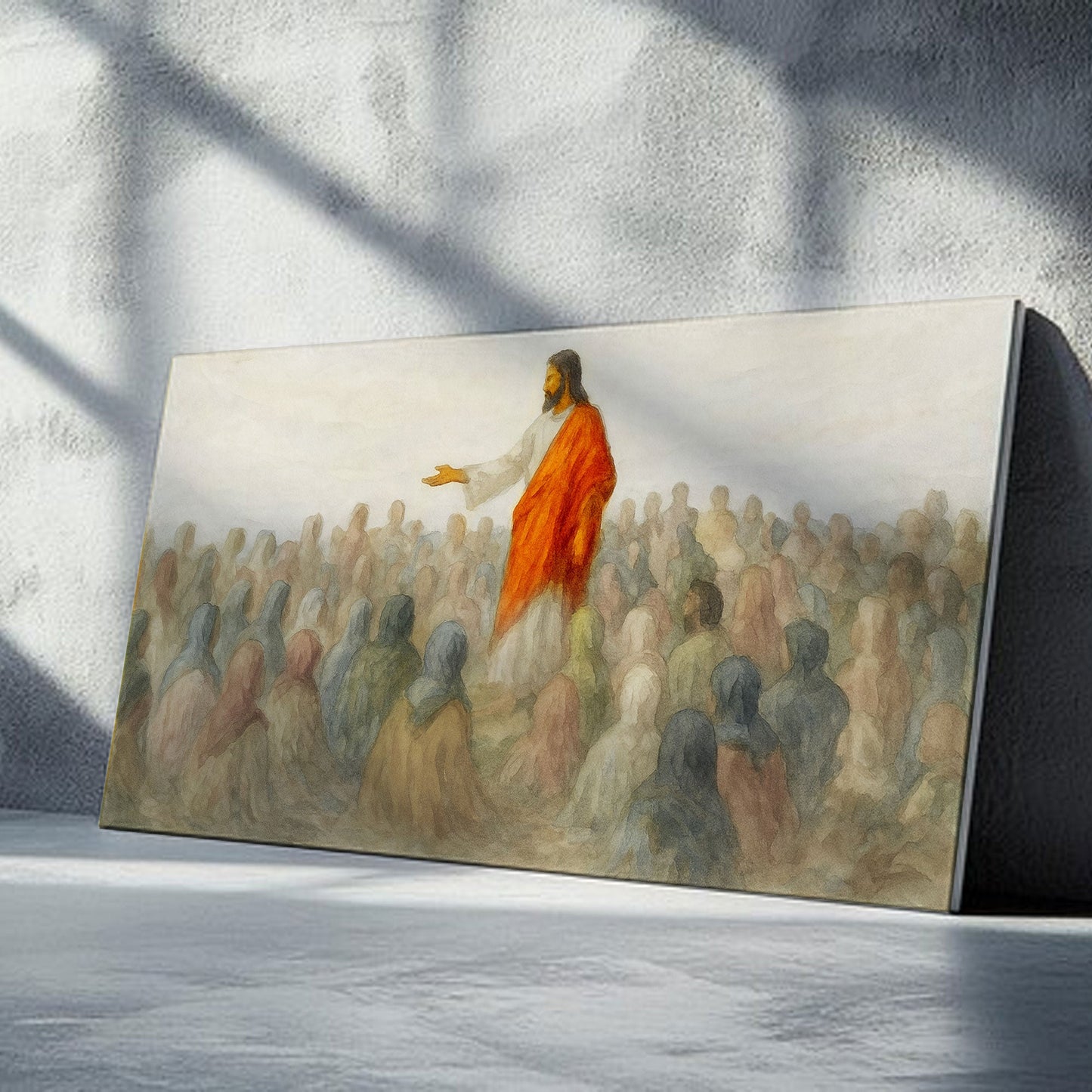Jesus Preaching to Multitude Faith Canvas Art