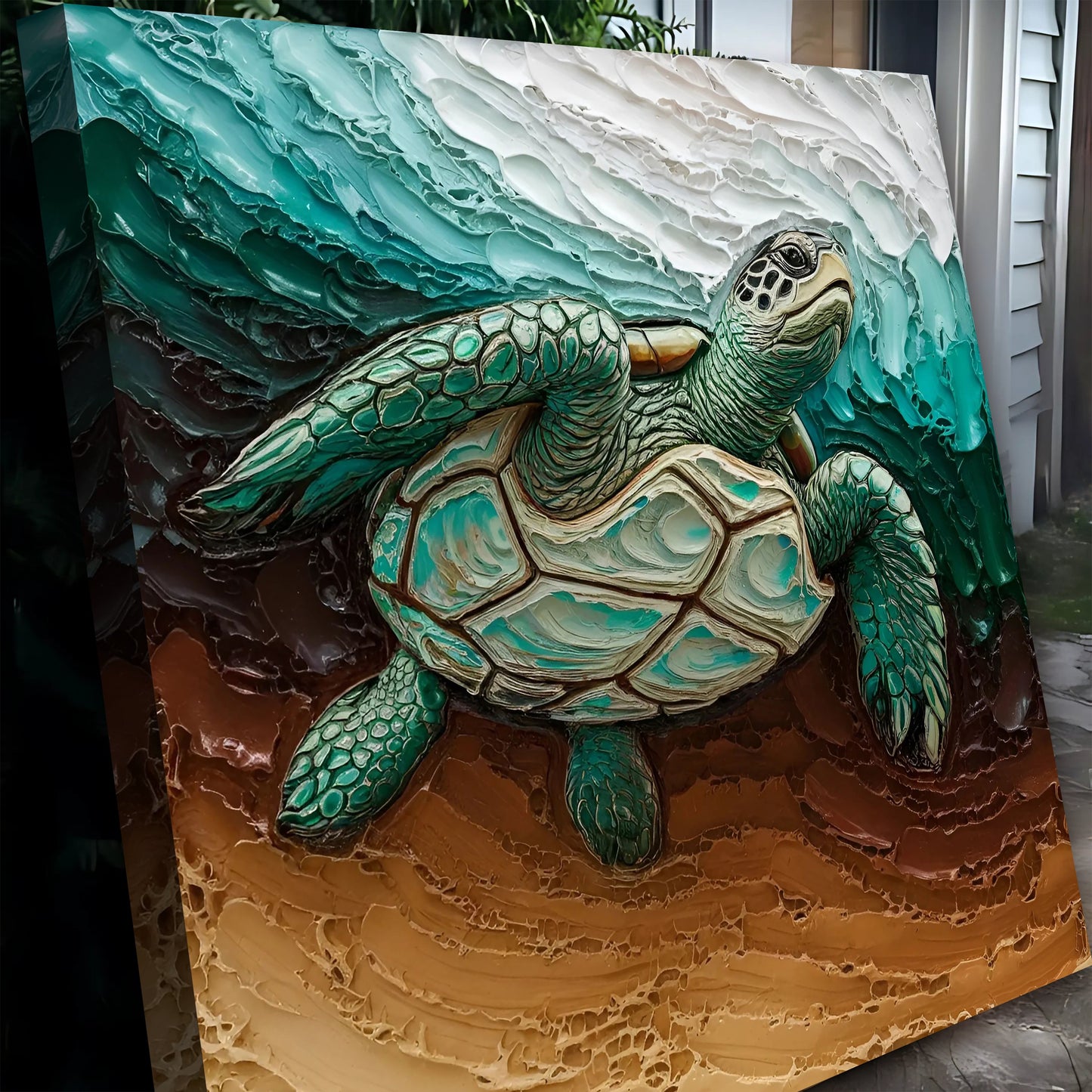 3D Turtle Canvas Wall Art
