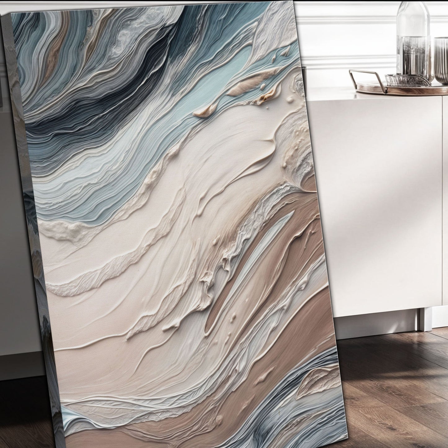Earth Tone Swirls Abstract Canvas Wall Art