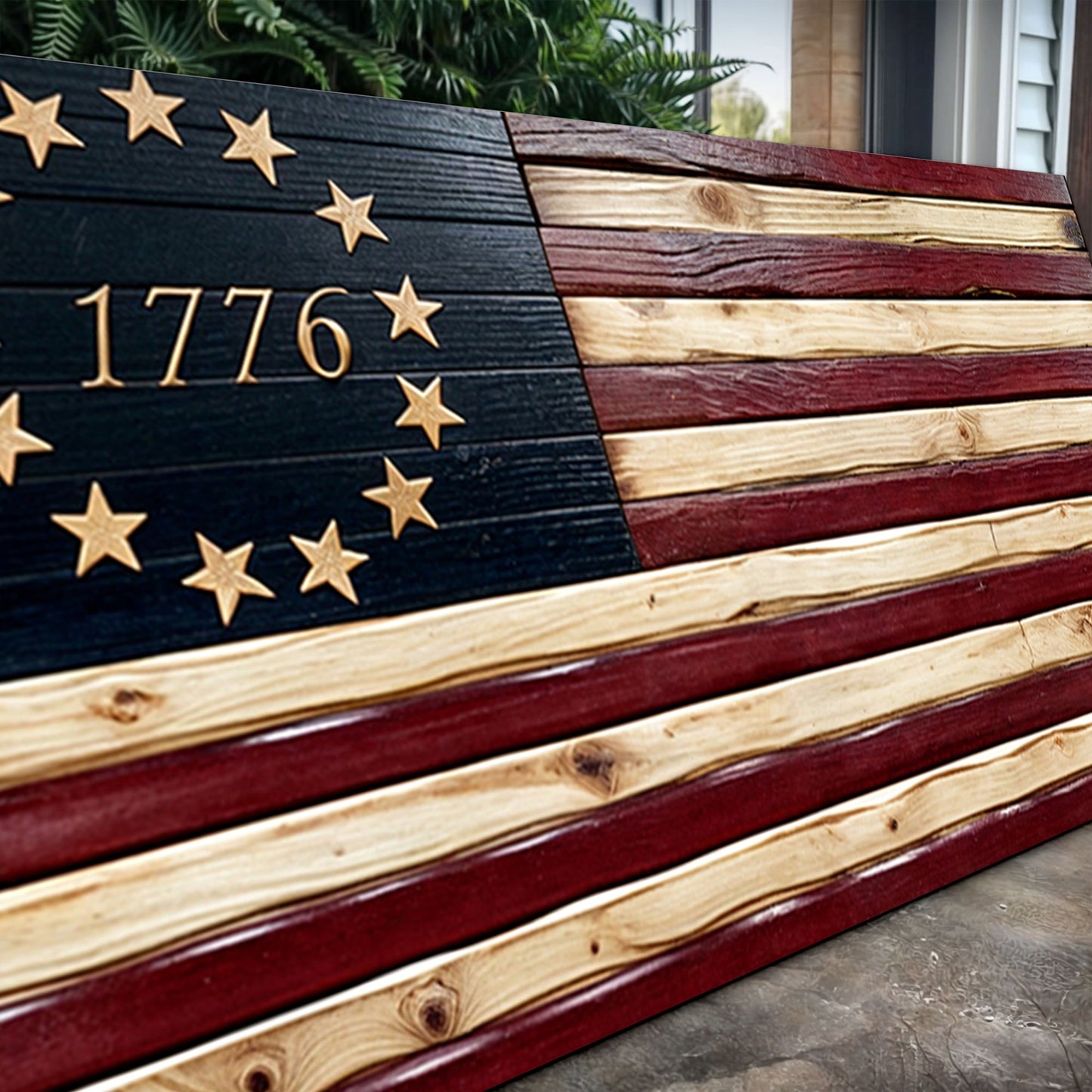 1776 American Flag Canvas Wall Art