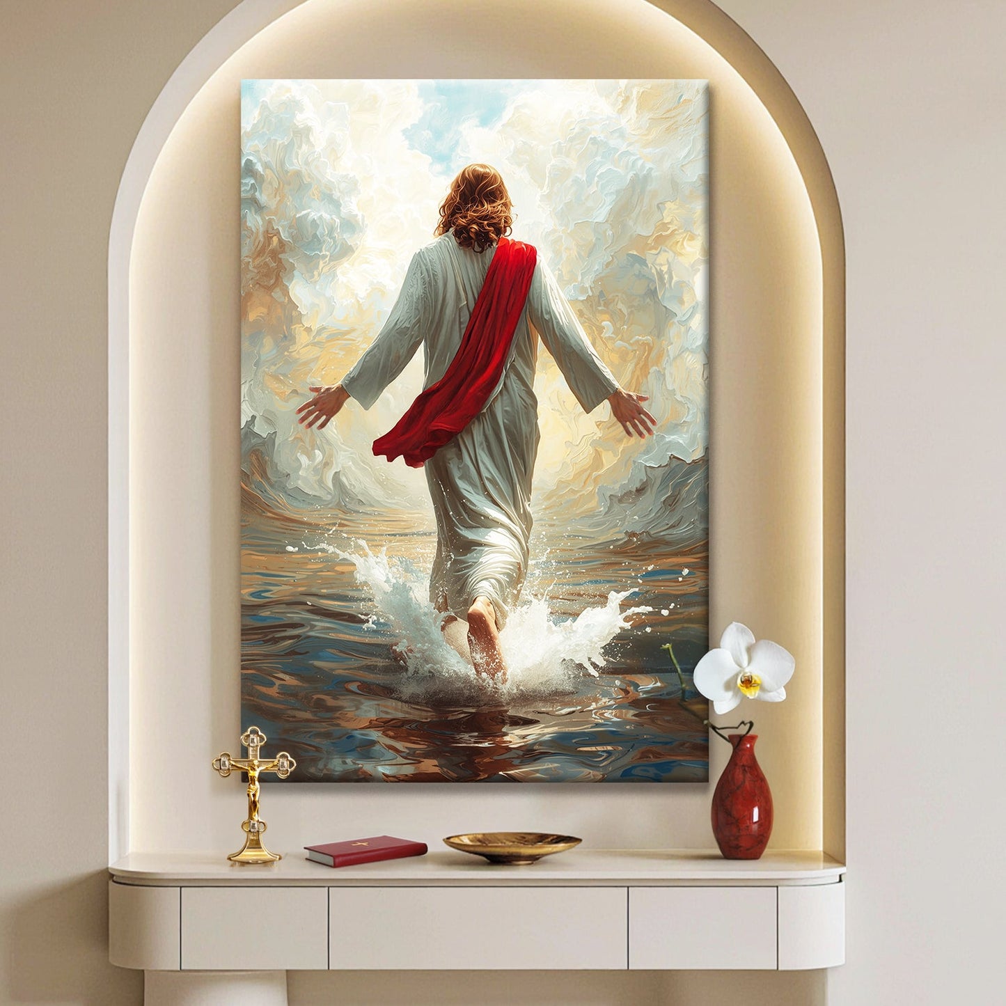 Jesus Christ Walking on Water Canvas Wall Art