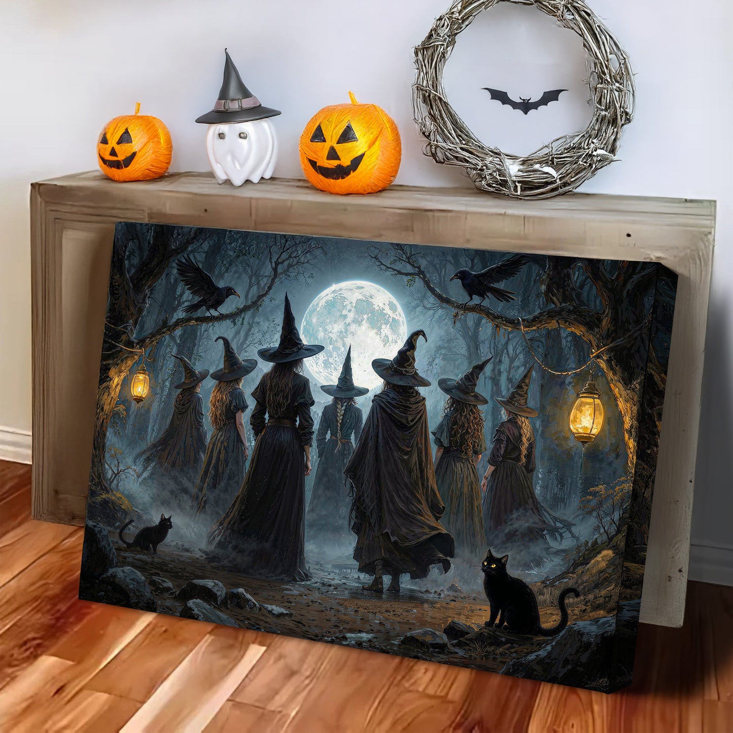 Coven of Witches Halloween Canvas Wall Art