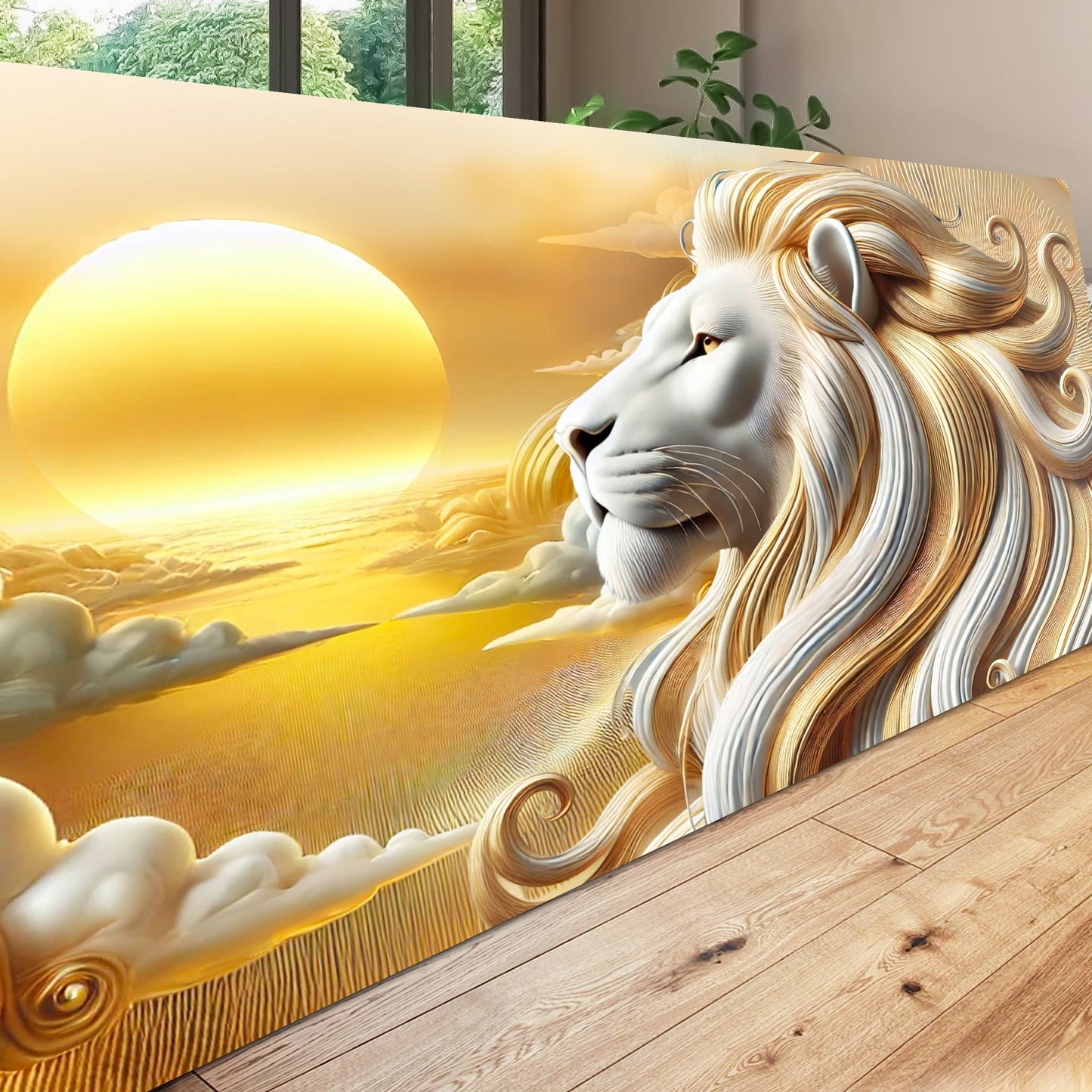 3D Majestic Lion Canvas Wall Art V
