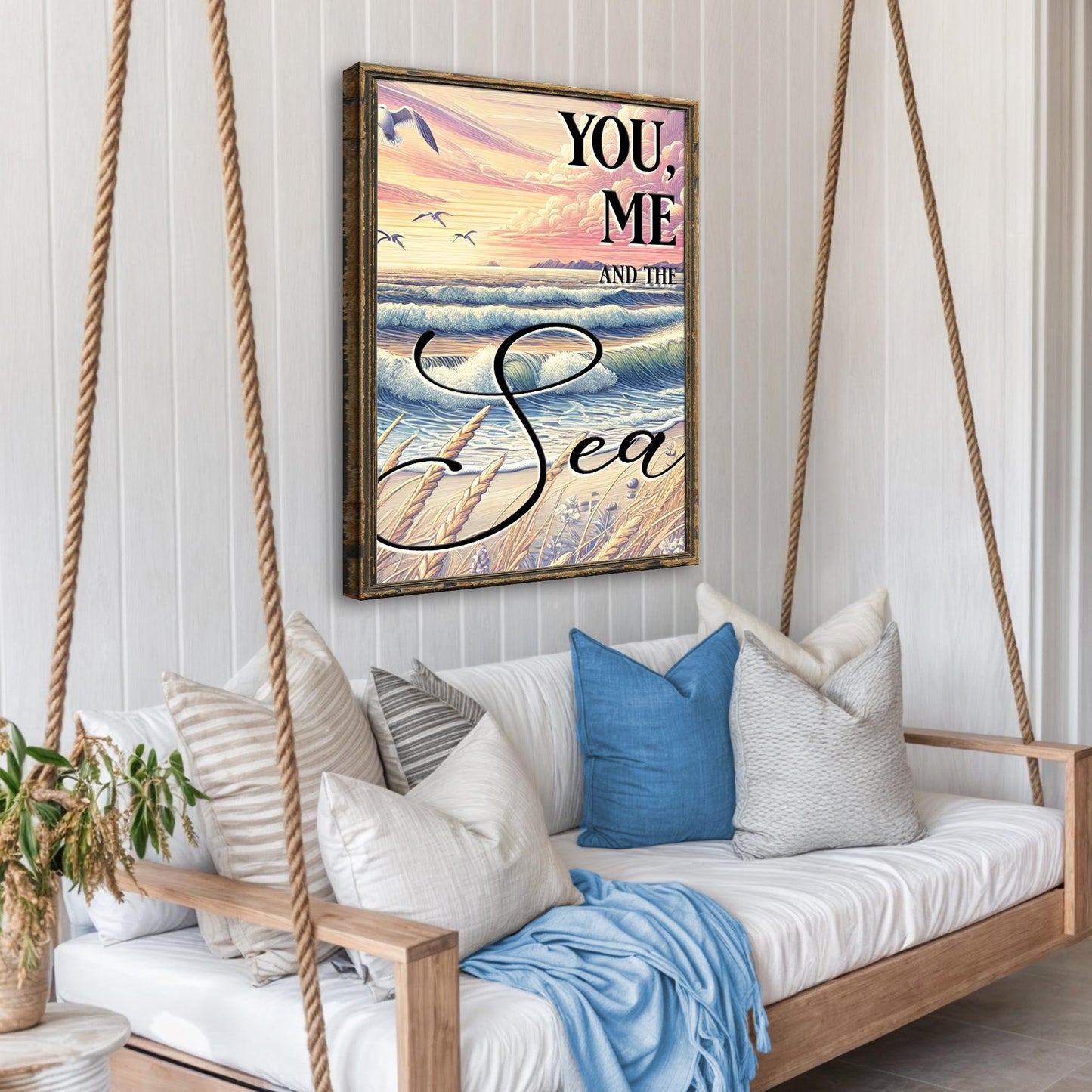 You Me and the Sea Coastal Canvas Wall Art