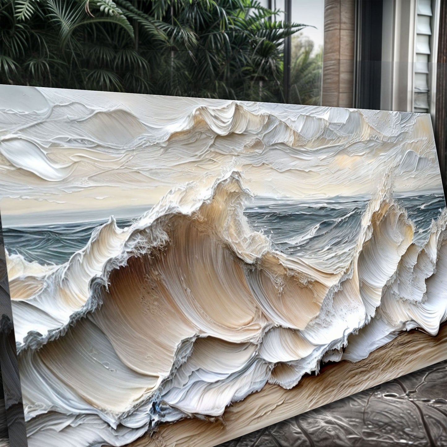 Ocean Waves Coastal Canvas Wall Art