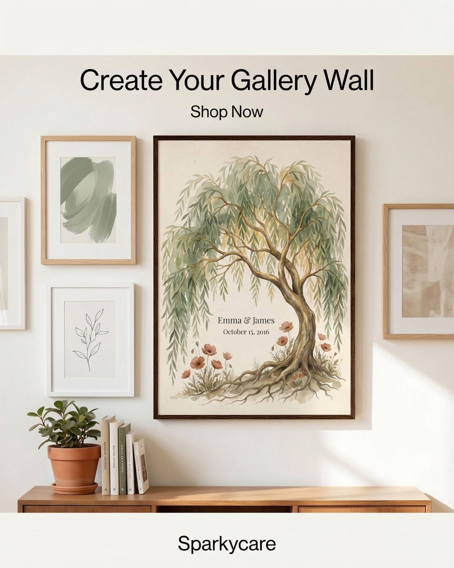 Personalized Willow Tree 9th Anniversary Wall Art