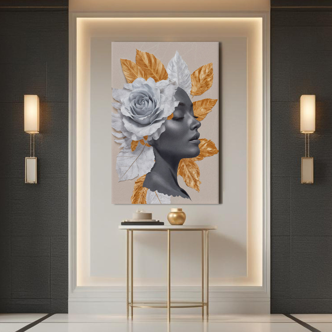 Floral Majesty Canvas Wall Art - Style C