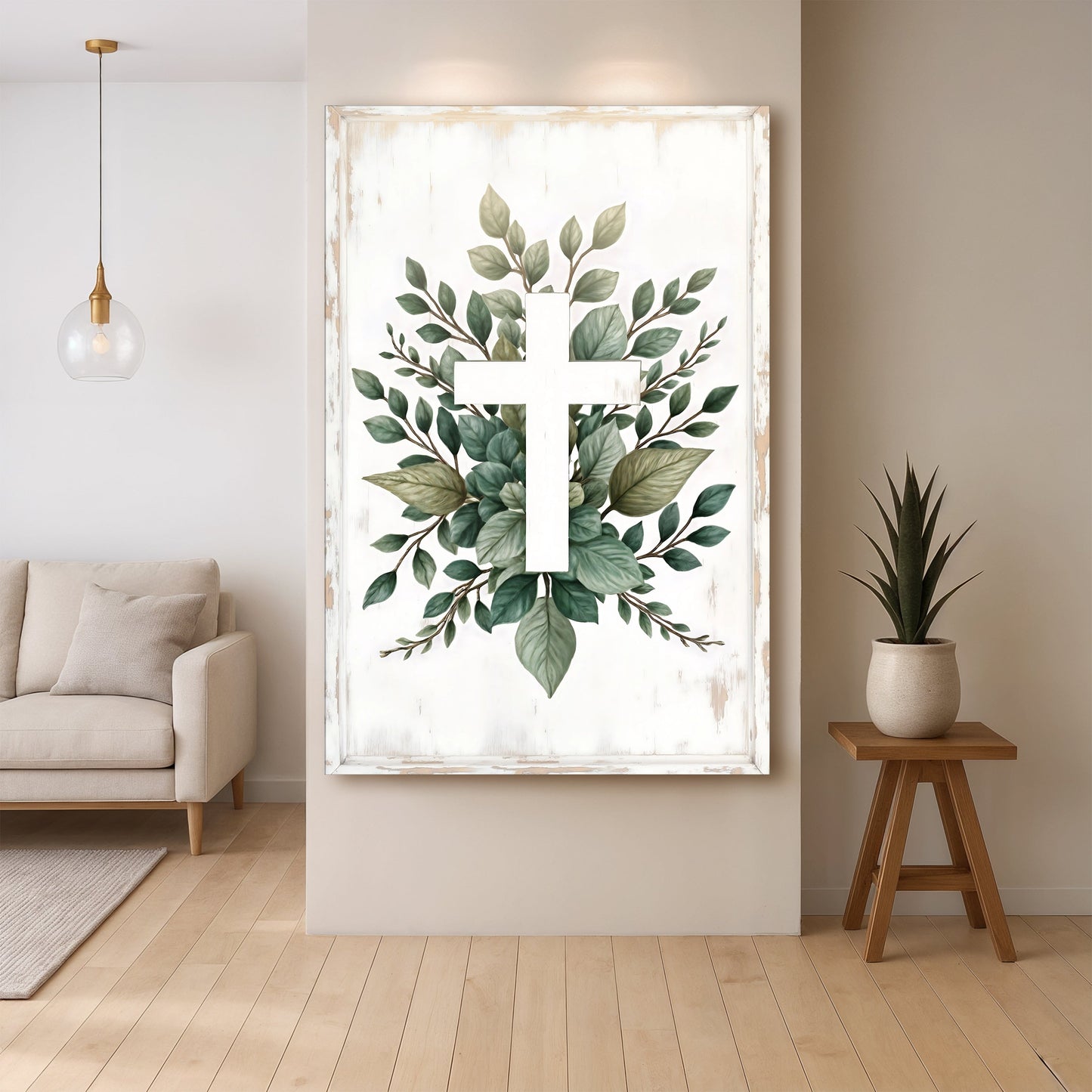 Minimalist Cross Faith Canvas Wall Art