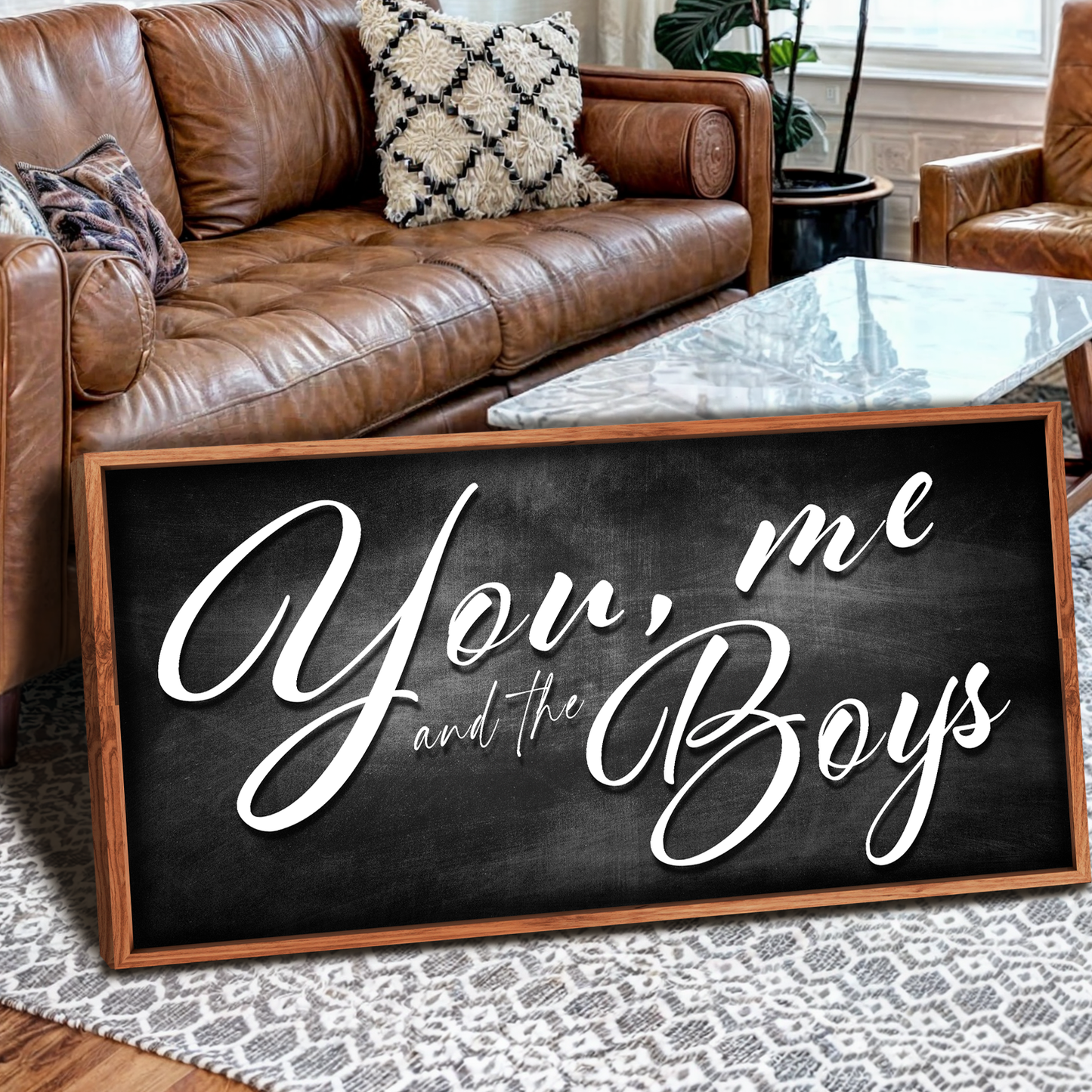 You Me and the Boys Farmhouse Family Canvas Wall Art