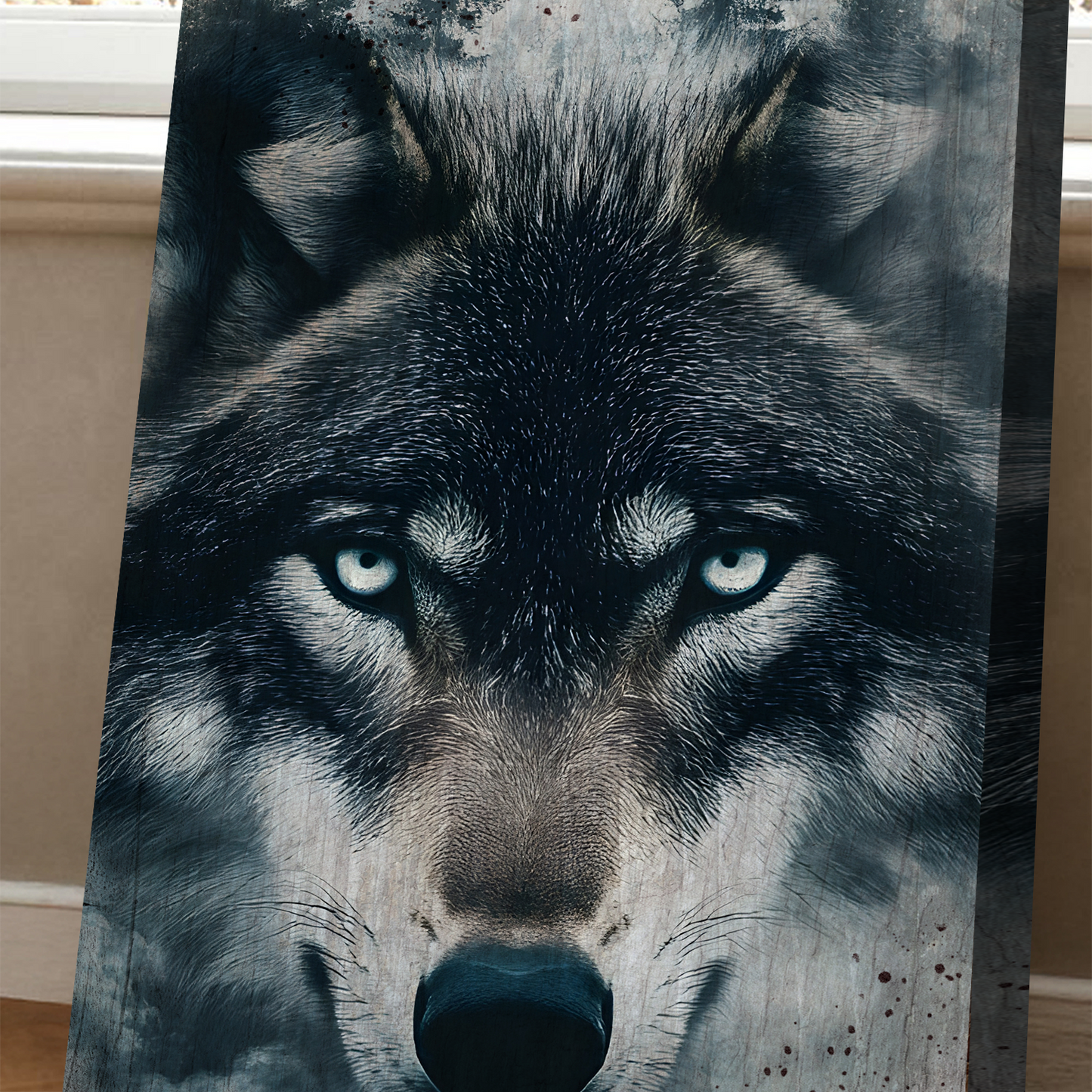 Wolf Double Exposure Canvas Wall Art III