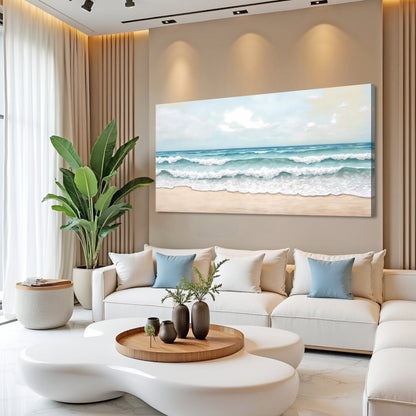 Serene Ocean Wave Coastal Canvas Wall Decor