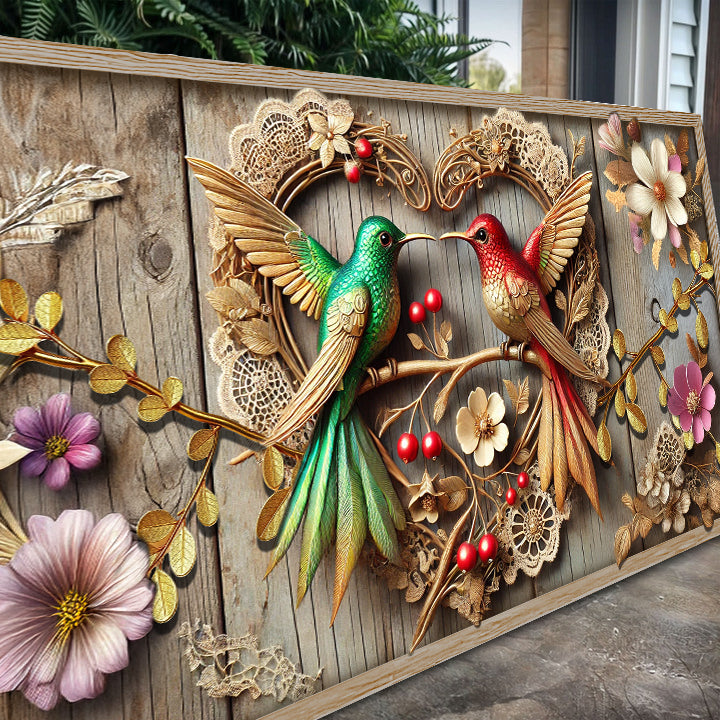 3D Hummingbirds Canvas Wall Art VII
