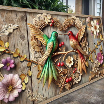 3D Hummingbirds Canvas Wall Art VII