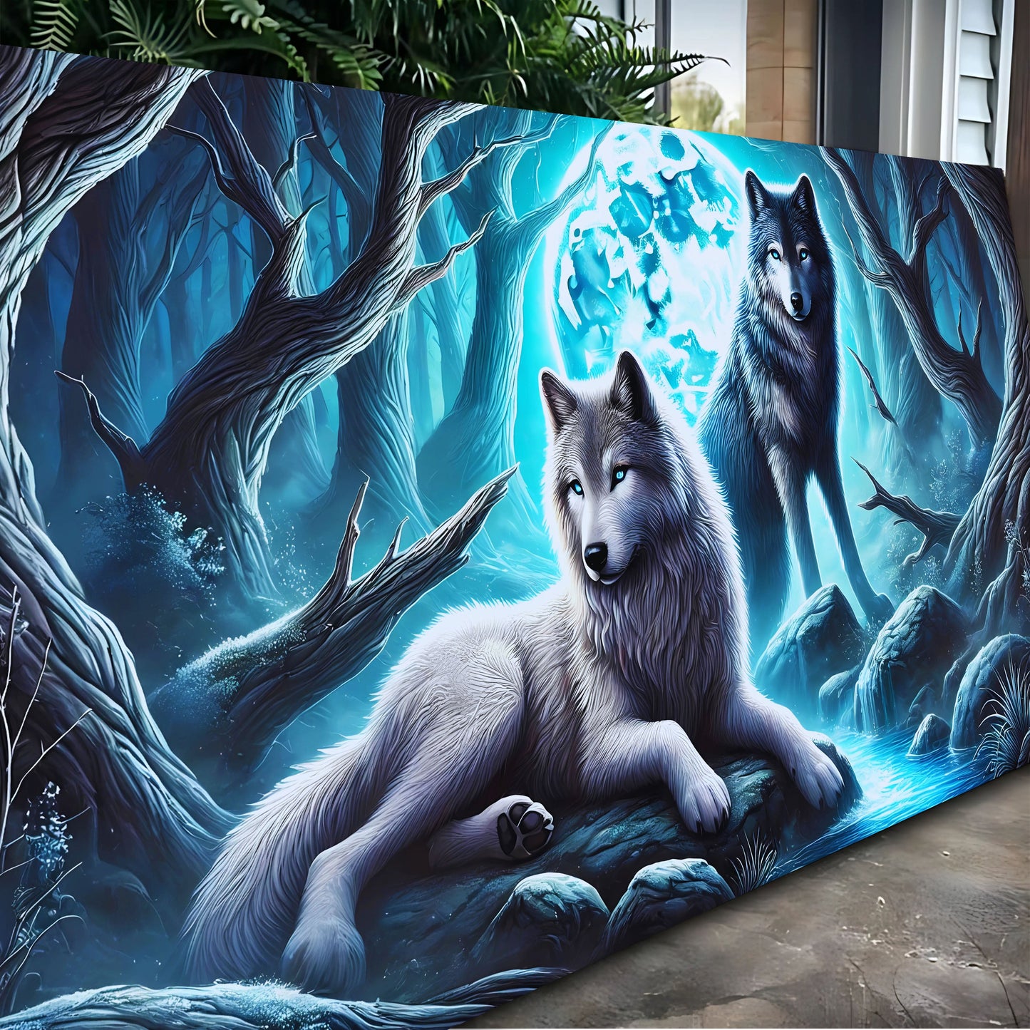 3D Wolves Canvas Wall Art